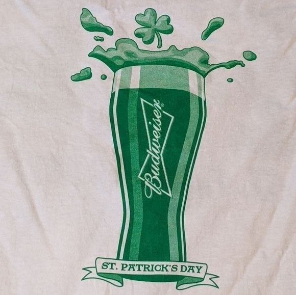 St. Patrick's Day Budweiser Green Beer Tee Large - Picture 2 of 4